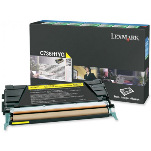 Lexmark C736H1CG / 24B5806 Extra High Yield Yellow Toner - Click Image to Close